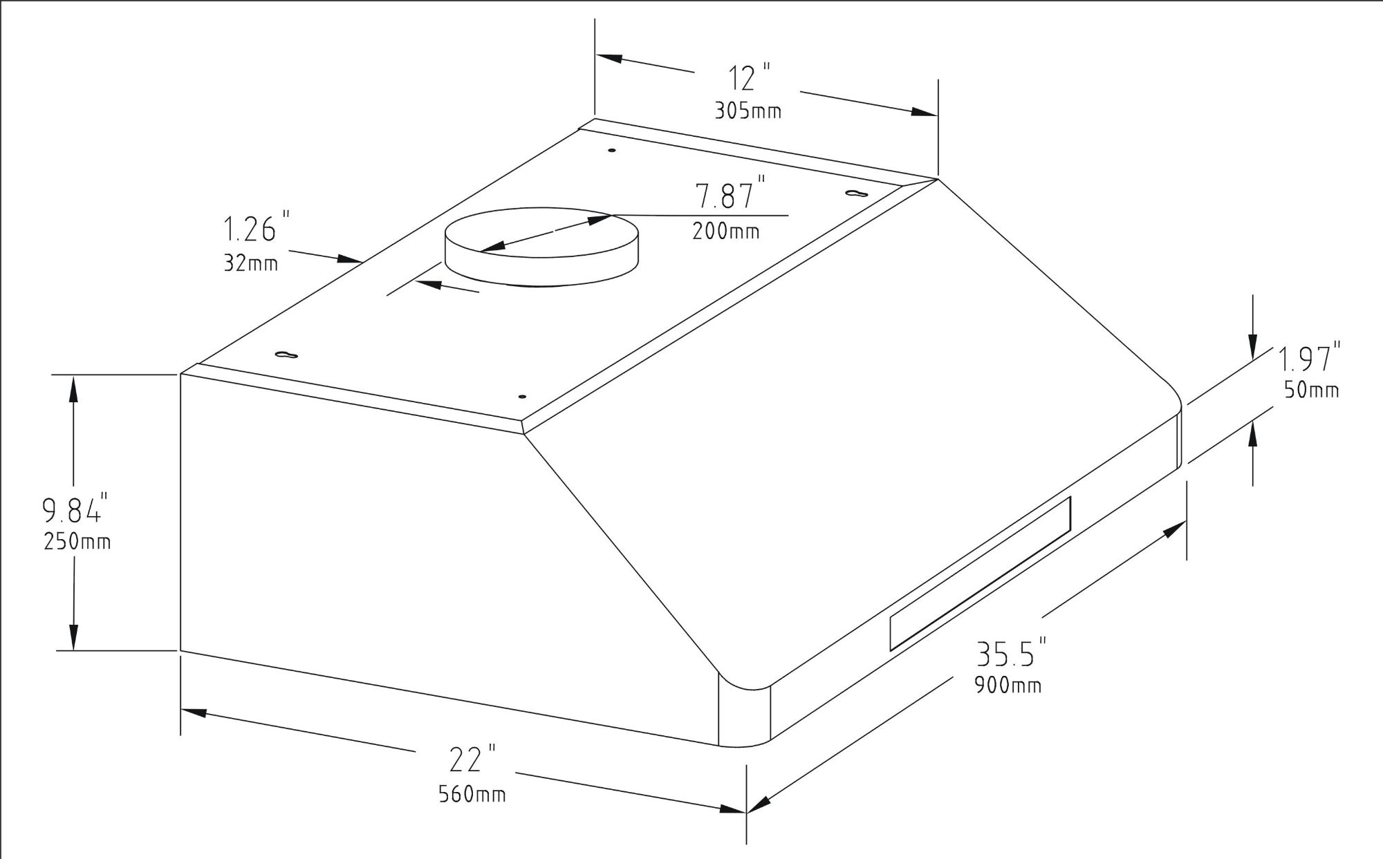 Picture of MOUNTED HOOD 900