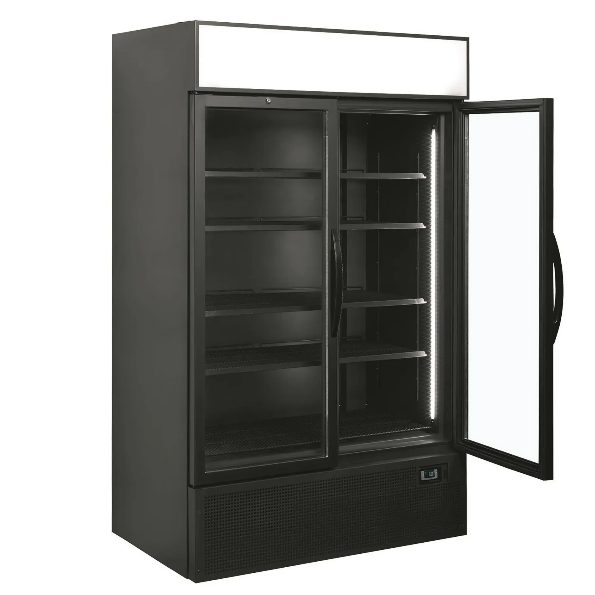 Picture of Tefcold FSC H Black Range Glass Door Display Fridge