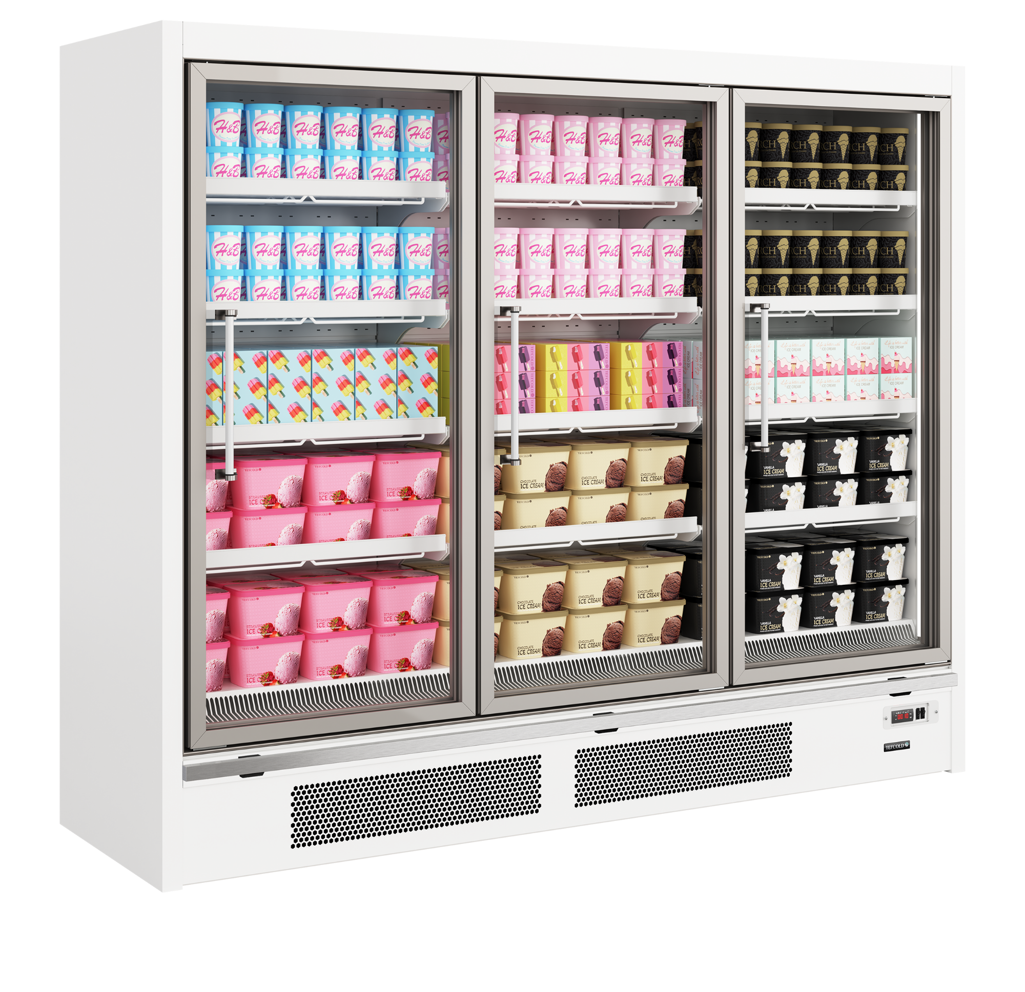 Picture of Tefcold Galaxy+ GPF3D White Glass Door Freezer