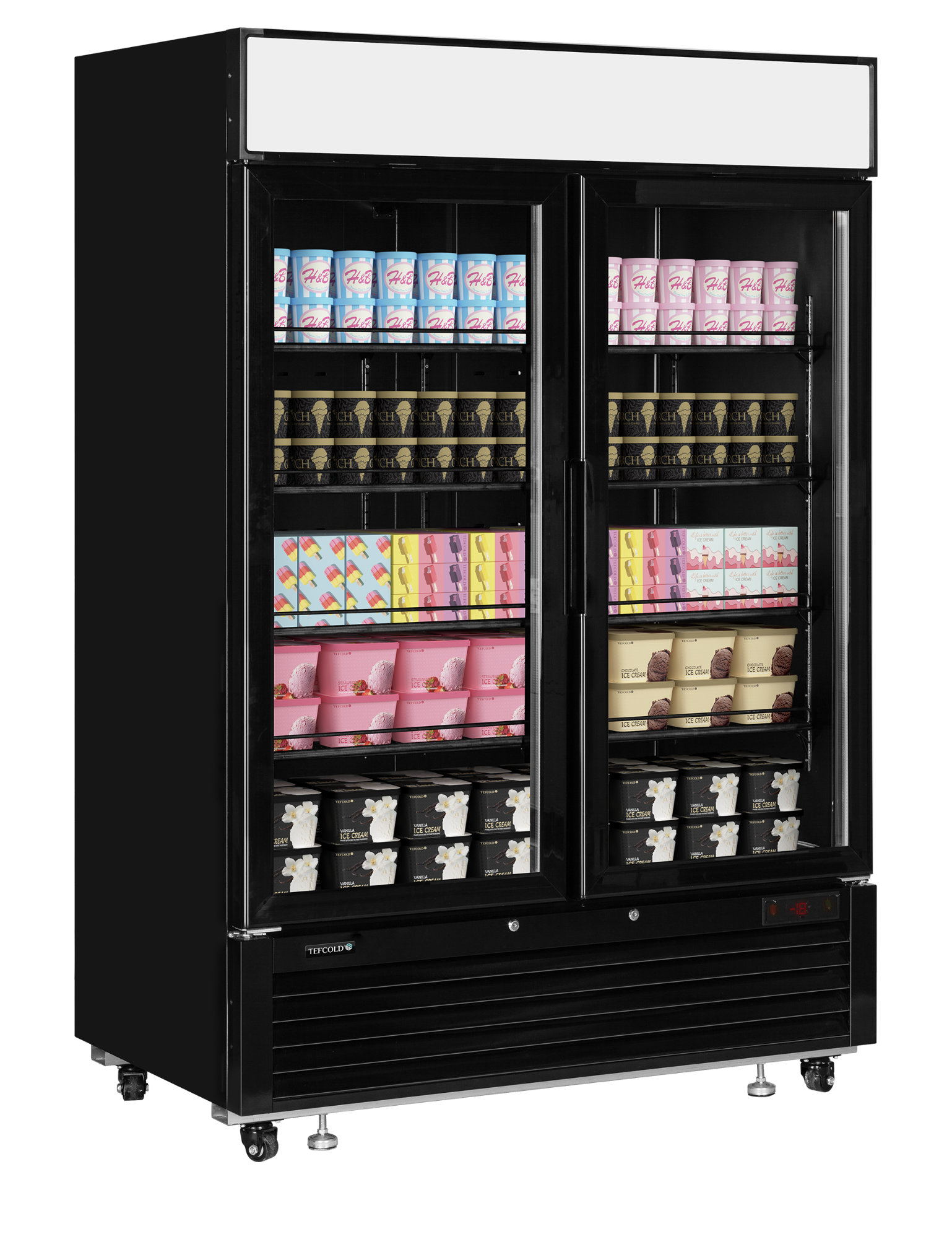 Picture of Tefcold LGF5000 BLACK Glass Door Display Freezer