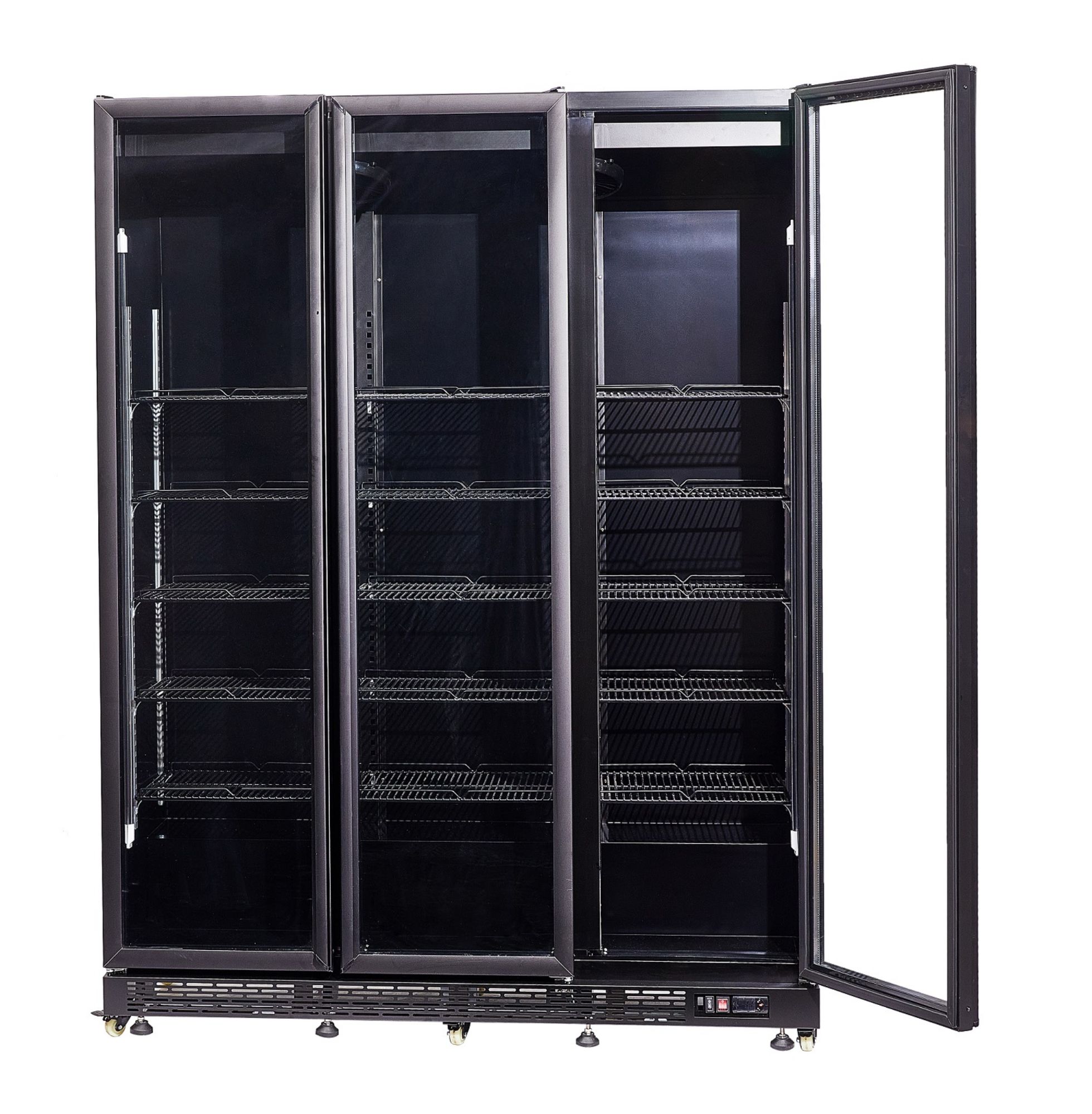 Picture of REFRIGERATOR 3 GLASS DOORS BLACK NAP-1200  *TRANSPORT ON REQUEST*