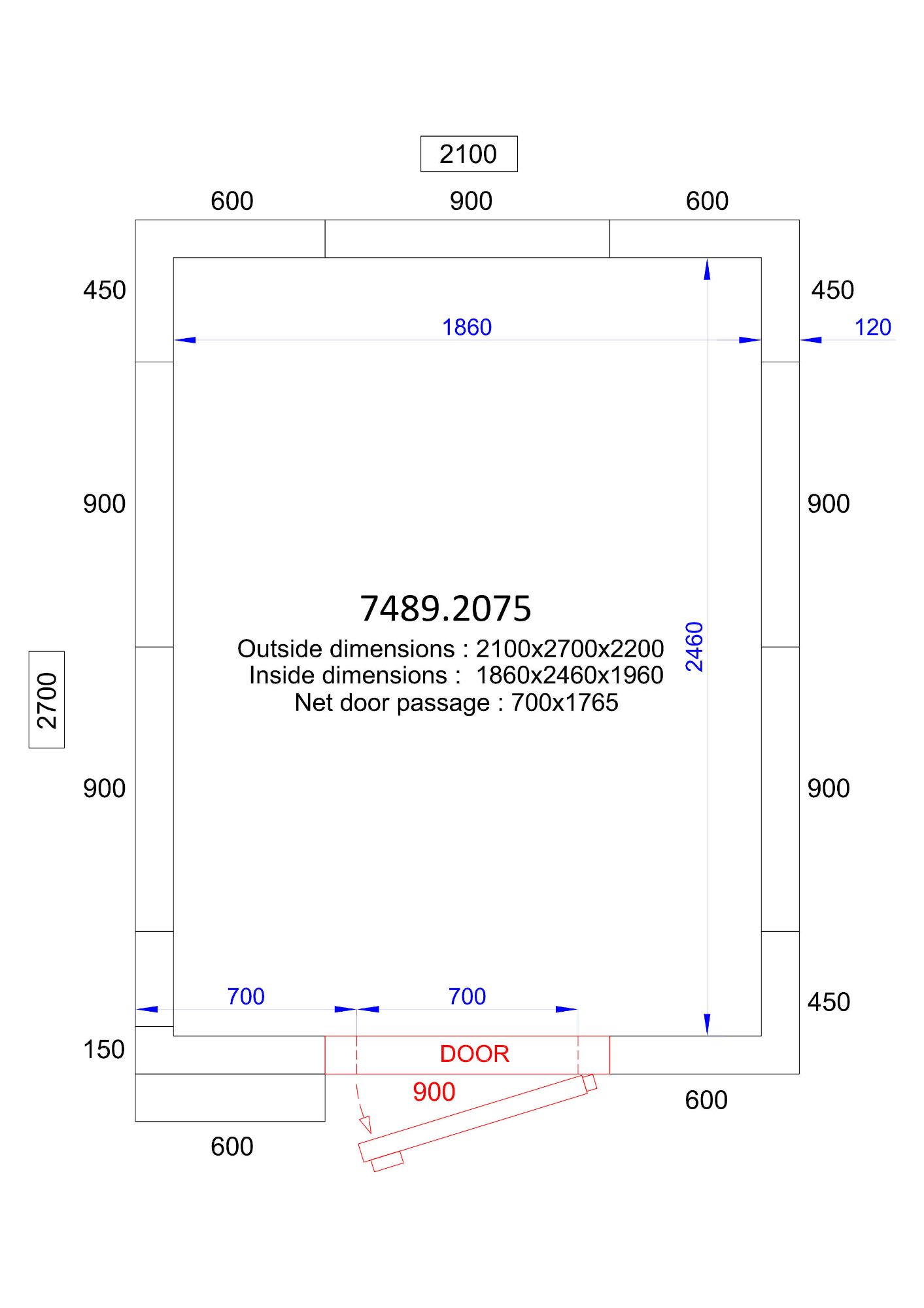 Picture of COLD AND FREEZER ROOM 2100x2700x2200 - 120 MM