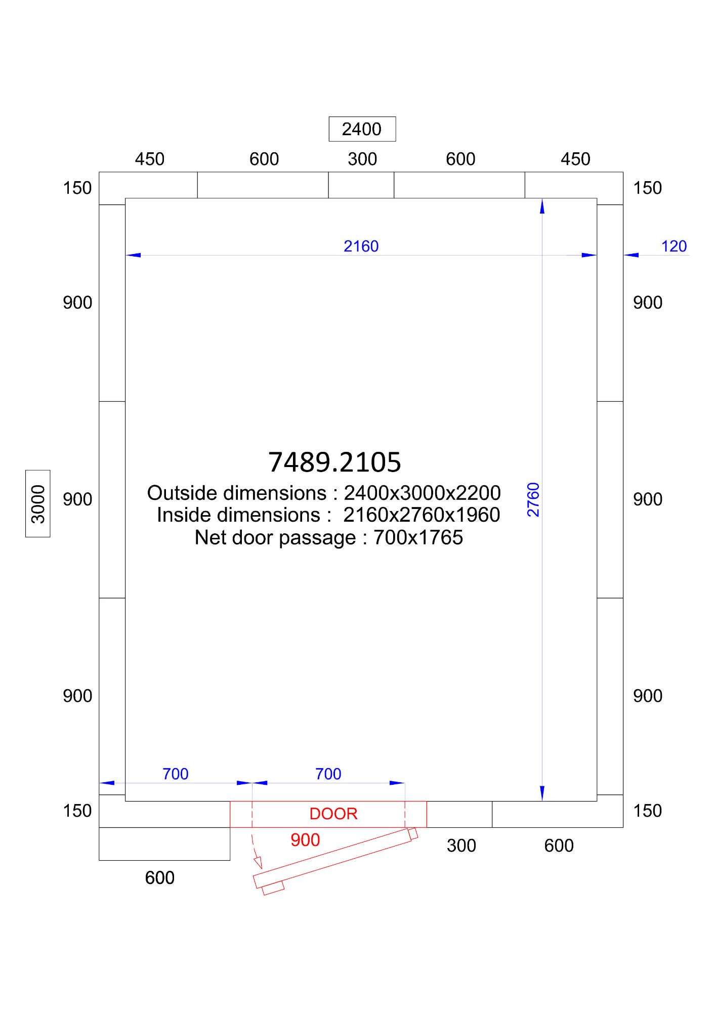 Picture of COLD AND FREEZER ROOM 2400x3000x2200 - 120 MM