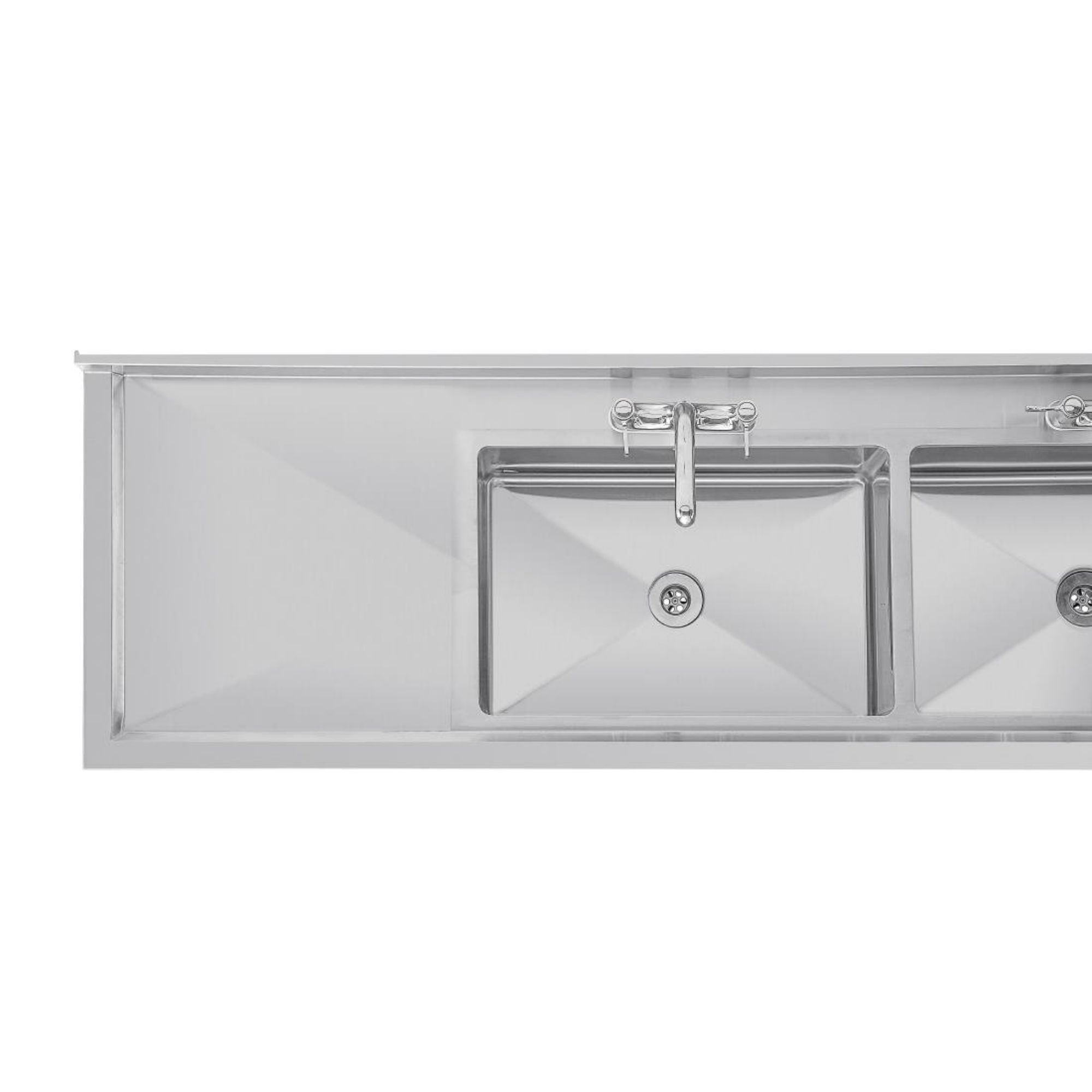 Picture of Vogue Stainless Steel Double Sink with Double Drainer 2400mm
