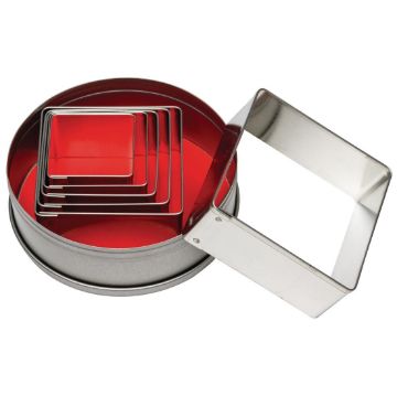 Picture of Vogue Square Plain Pastry Cutter Set (Pack of 6)