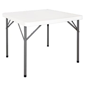Picture of Bolero HDPE Square Folding Table 3ft White (Single)