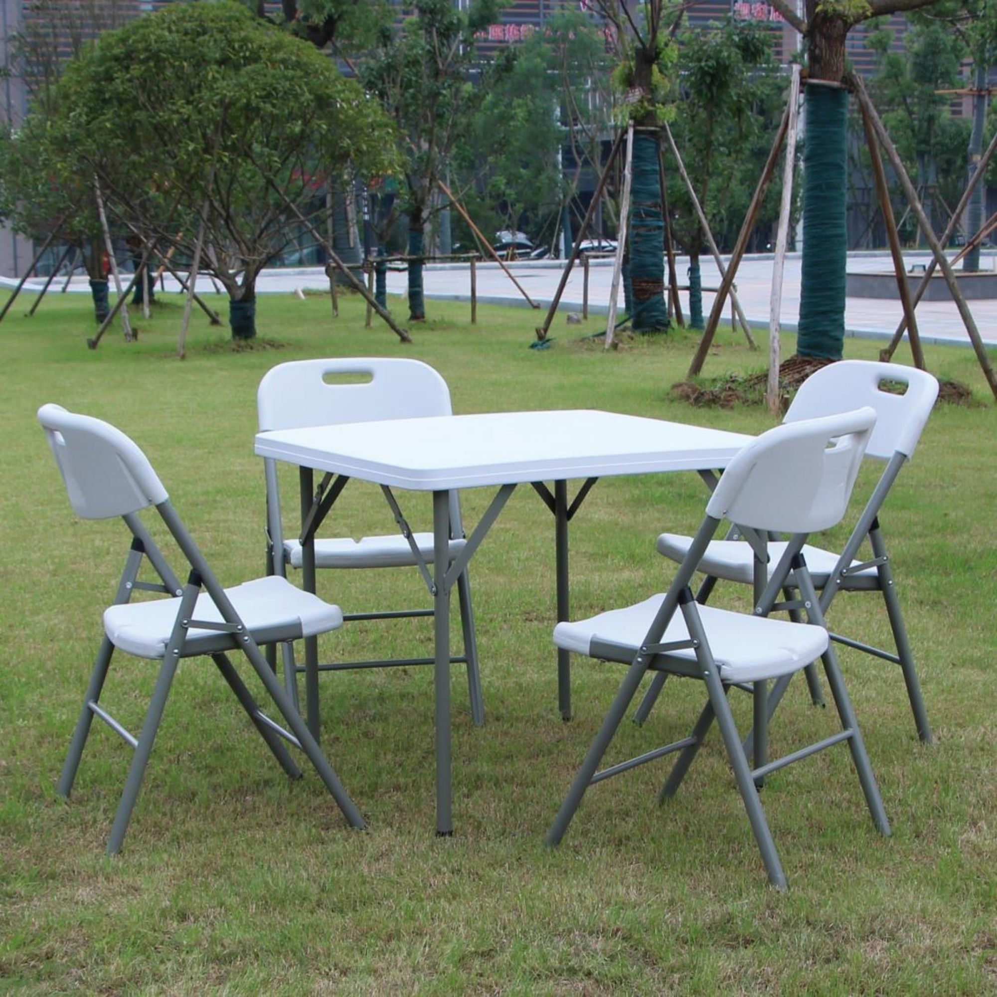 Picture of Bolero HDPE Square Folding Table 3ft White (Single)