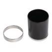 Picture of Bolero Black Waste Paper Bin with Silver Rim