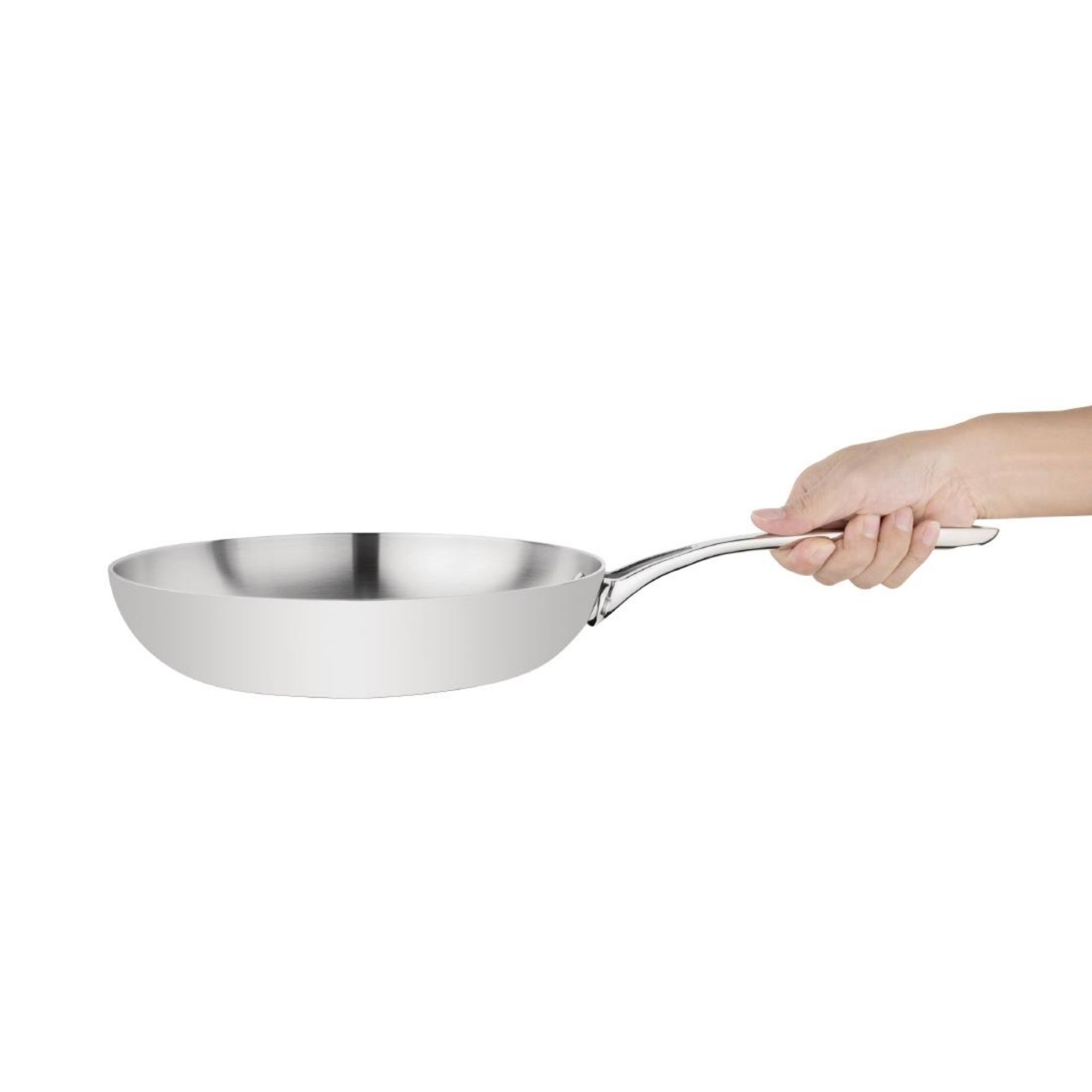 Picture of Vogue Stainless Steel & Aluminium Tri-Wall Frying Pan 24cm