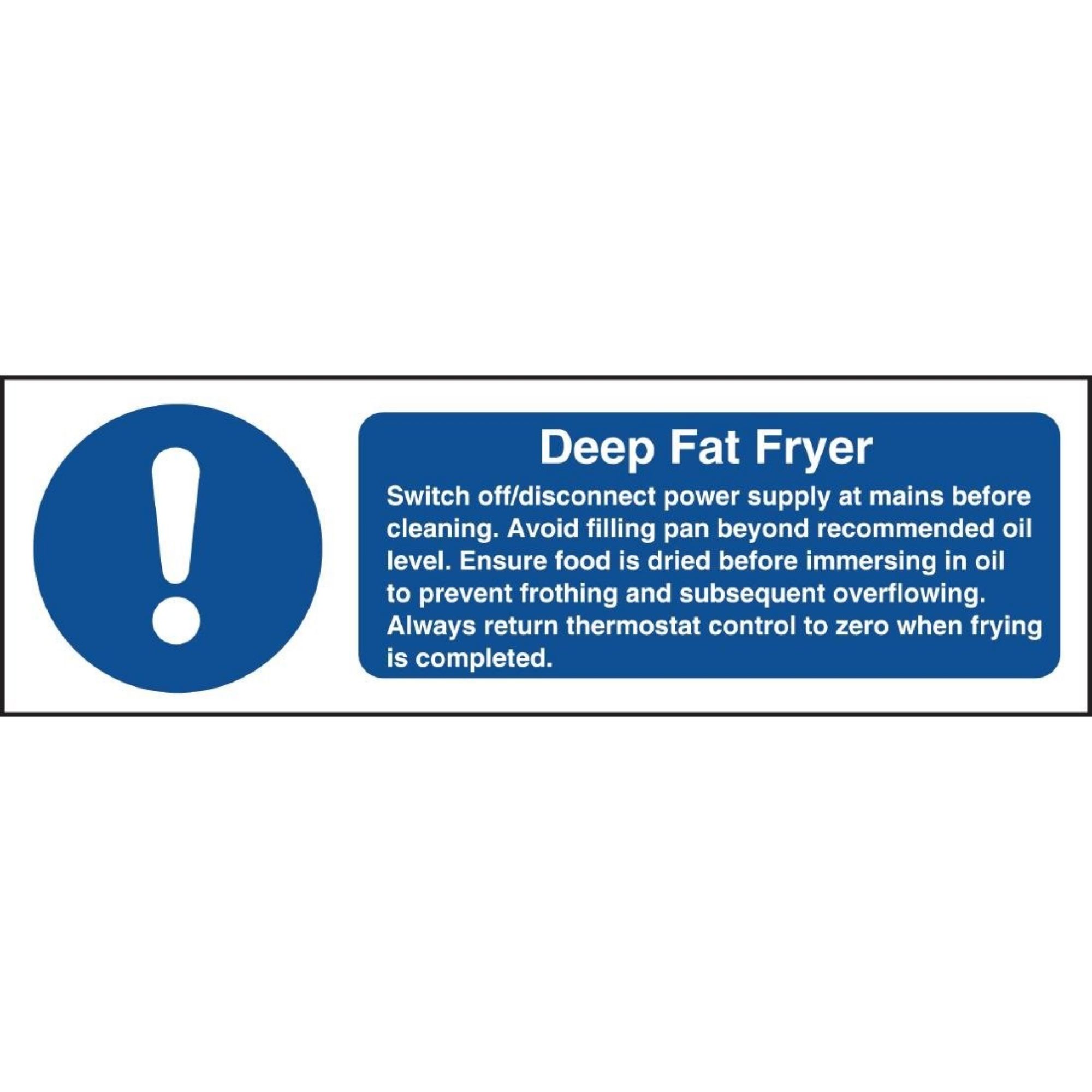 Picture of Vogue Deep Fat Fryer Safety Sign