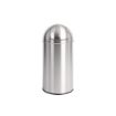 Picture of Bolero Stainless Steel Push Top Bullet Bin Silver 40Ltr