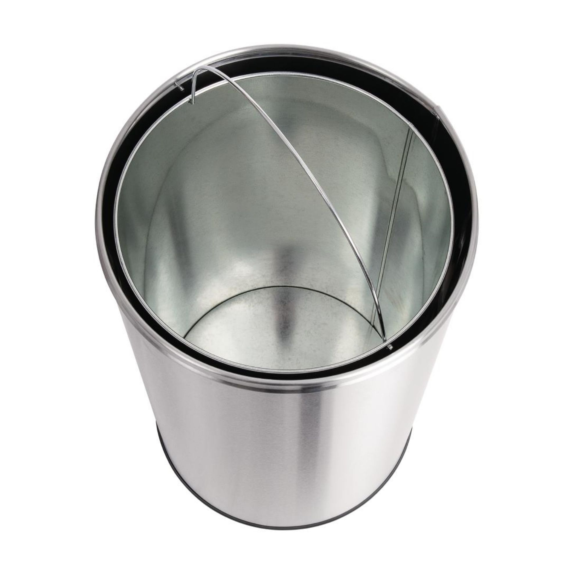Picture of Bolero Stainless Steel Push Top Bullet Bin Silver 40Ltr