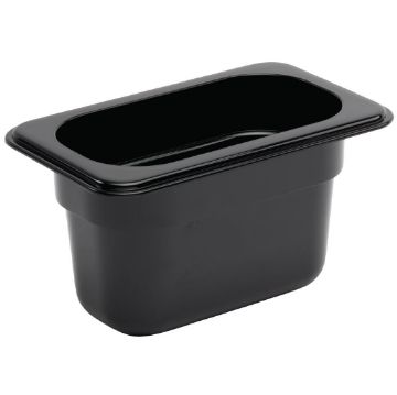 Picture of Vogue Polycarbonate 1/9 Gastronorm Container 100mm Black