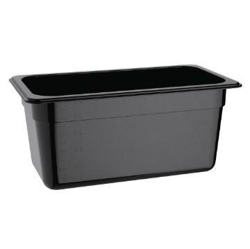 Picture of Vogue Polycarbonate 1/3 Gastronorm Container 150mm Black