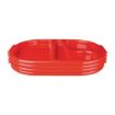 Picture of Olympia Kristallon Large Polycarbonate Compartment Food Trays Red 375mm