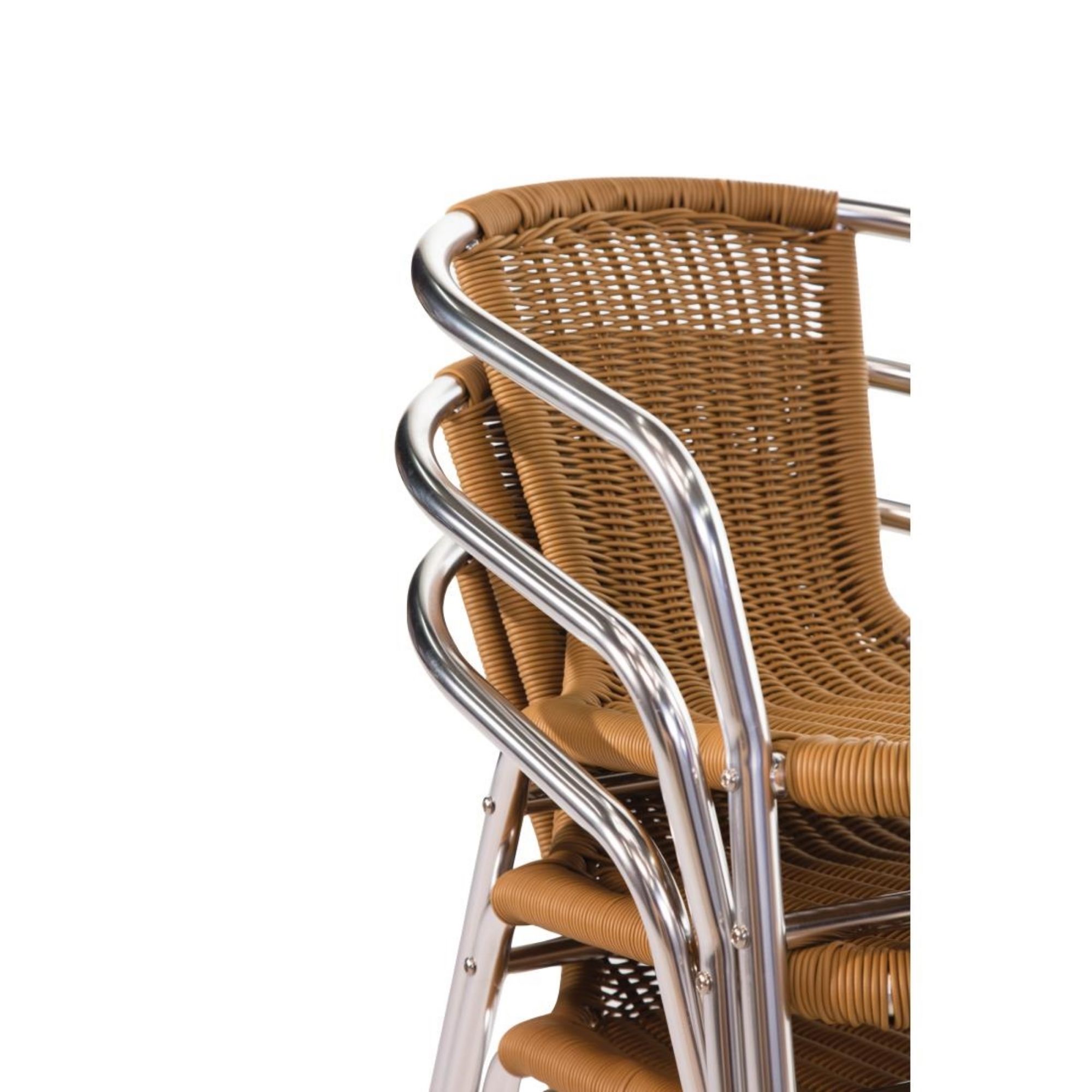 Picture of Bolero Aluminium and Natural Wicker Chair (Pack of 4)