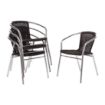 Picture of Bolero Aluminium and Black Wicker Chairs Black (Pack of 4)