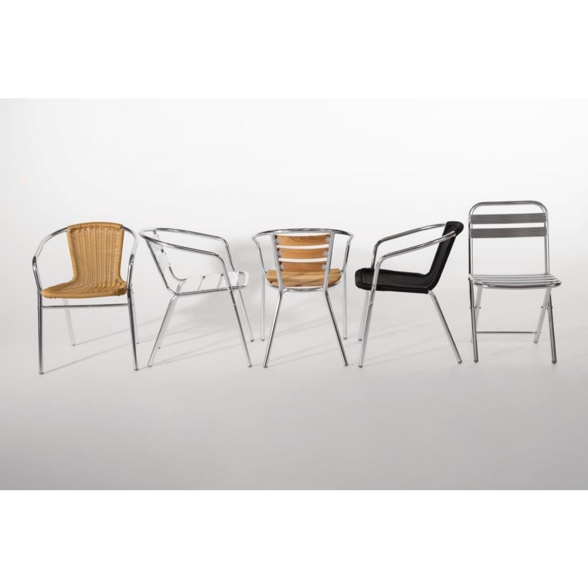 Picture of Bolero Aluminium and Natural Wicker Chair (Pack of 4)