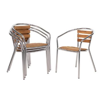 Picture of Bolero Aluminium and Ash Chairs (Pack of 4)