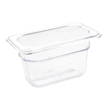 Picture of Vogue Polycarbonate 1/9 Gastronorm Container 100mm Clear