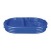 Picture of Olympia Kristallon Large Polycarbonate Compartment Food Trays Blue 375mm