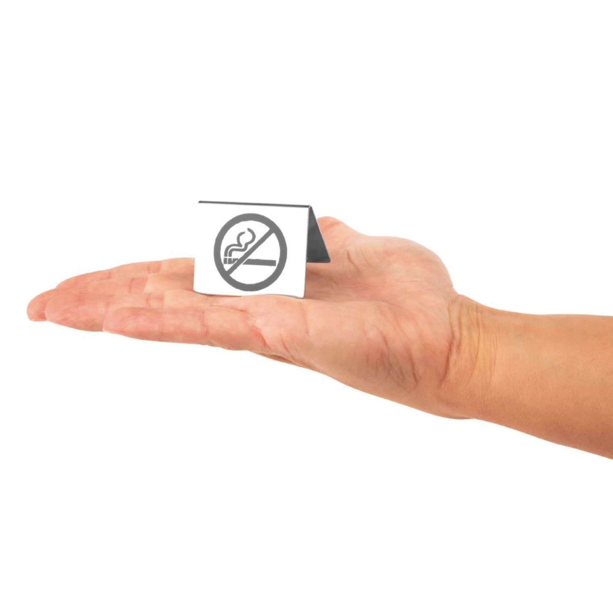 Picture of Olympia Brushed Steel No Smoking Table Sign