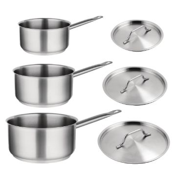 Picture of Special Offer Vogue Stainless Steel Saucepan Set (Pack of 3)