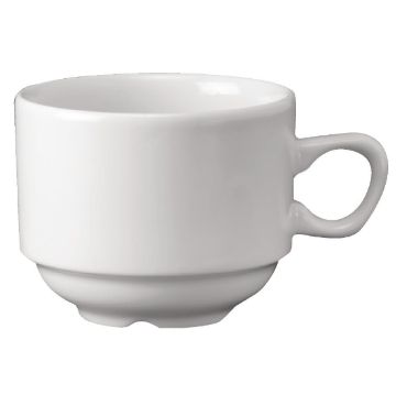 Picture of Churchill Plain Whiteware Stacking Nova Tea Cups 212ml (Pack of 24)