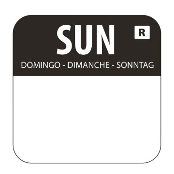 Picture of Hygiplas Removable Colour Coded Food Labels Sunday (Pack of 1000)