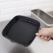 Picture of Vogue Square Cast Iron Ribbed Skillet Pan 24cm