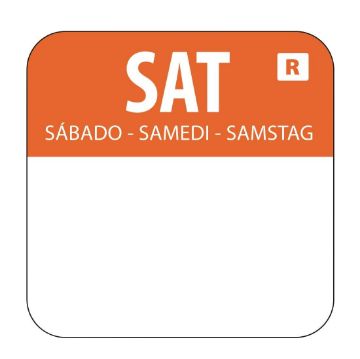 Picture of Hygiplas Removable Colour Coded Food Labels Saturday (Pack of 1000)