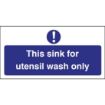 Picture of Vogue Utensil Wash Only Sign