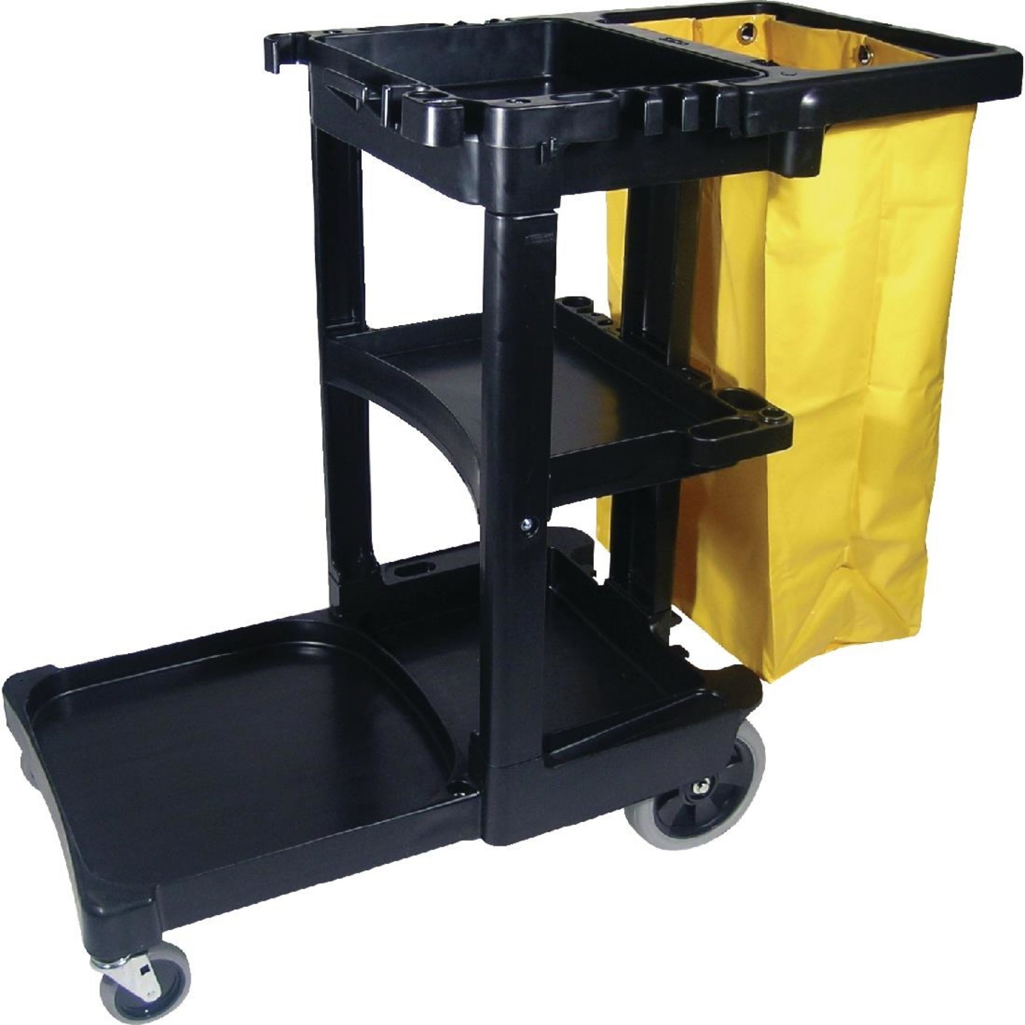 Picture of Rubbermaid Traditional Janitorial Cleaning Cart with Yellow Bag and Zip