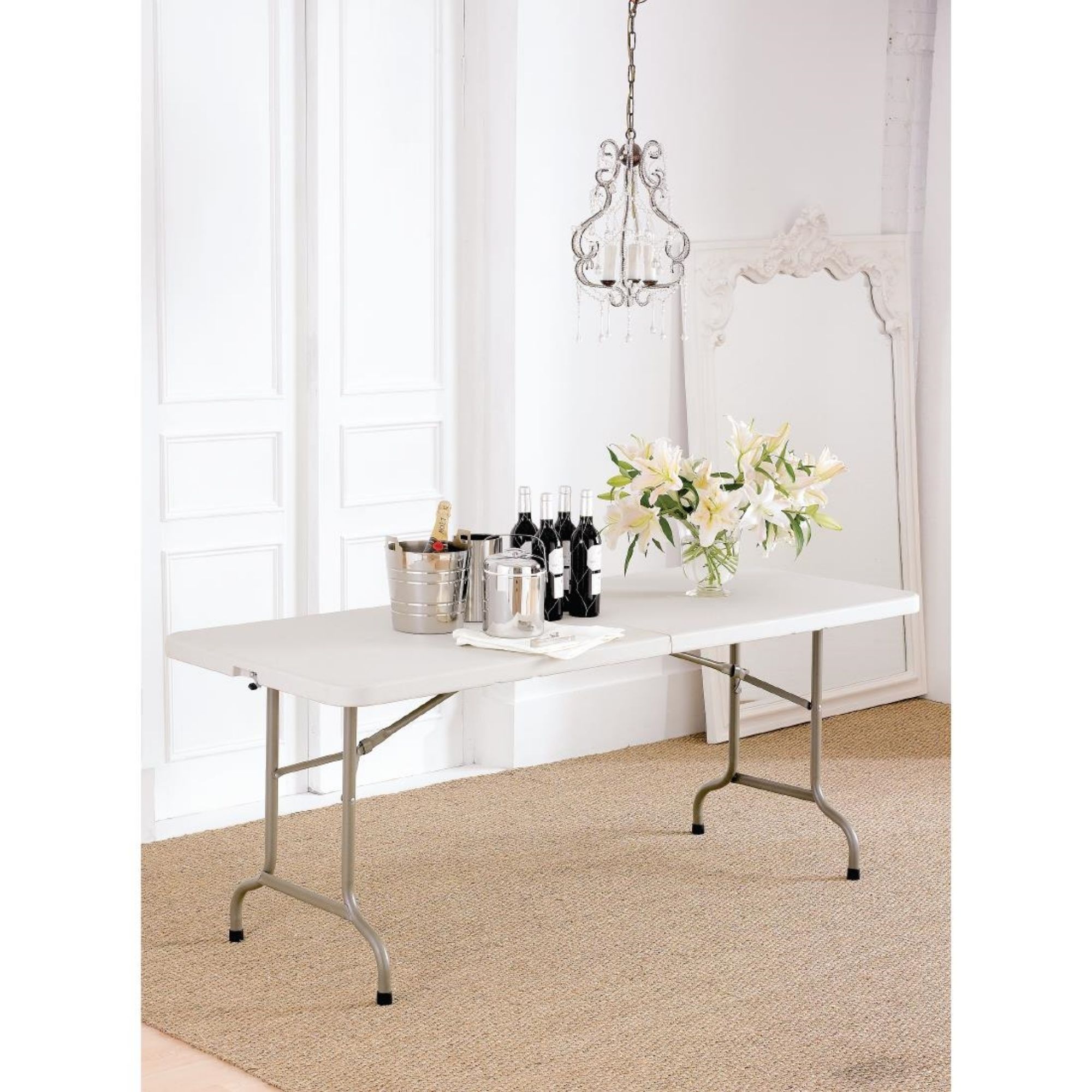 Picture of Bolero Rectangular Centre Folding Table 6ft White