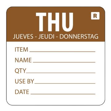 Picture of Hygiplas Removable Day of the Week Label Thursday (Pack of 500)