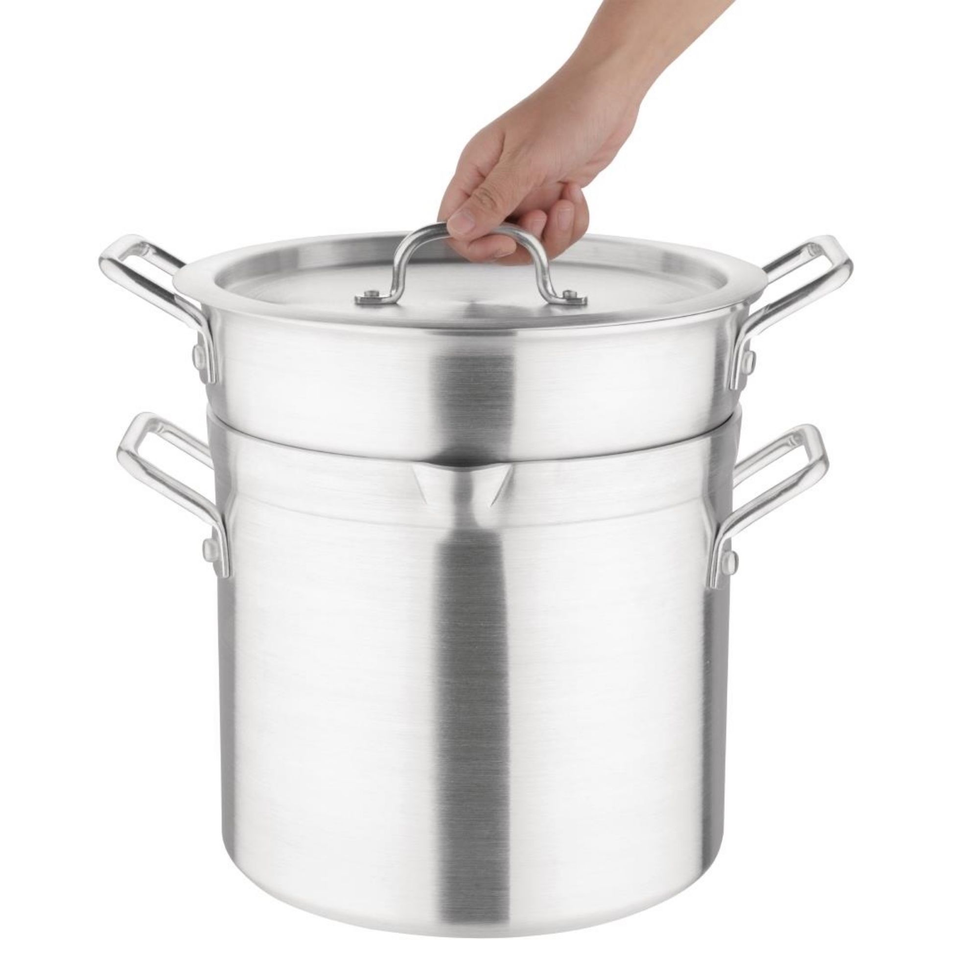 Picture of Vogue Aluminium Double Boiler Pan With Lid 28cm