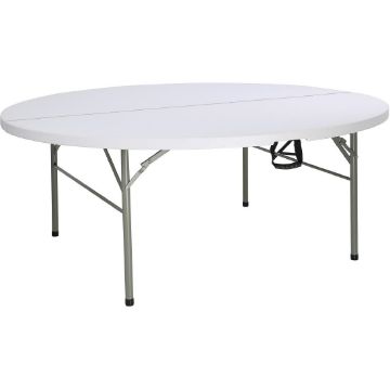Picture of Bolero Round PE Centre Folding Table White 6ft