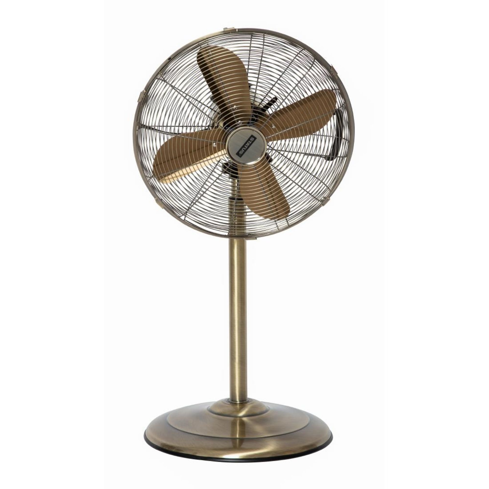 Picture of Status 16" Oscillating Antique Brass Stand Fan