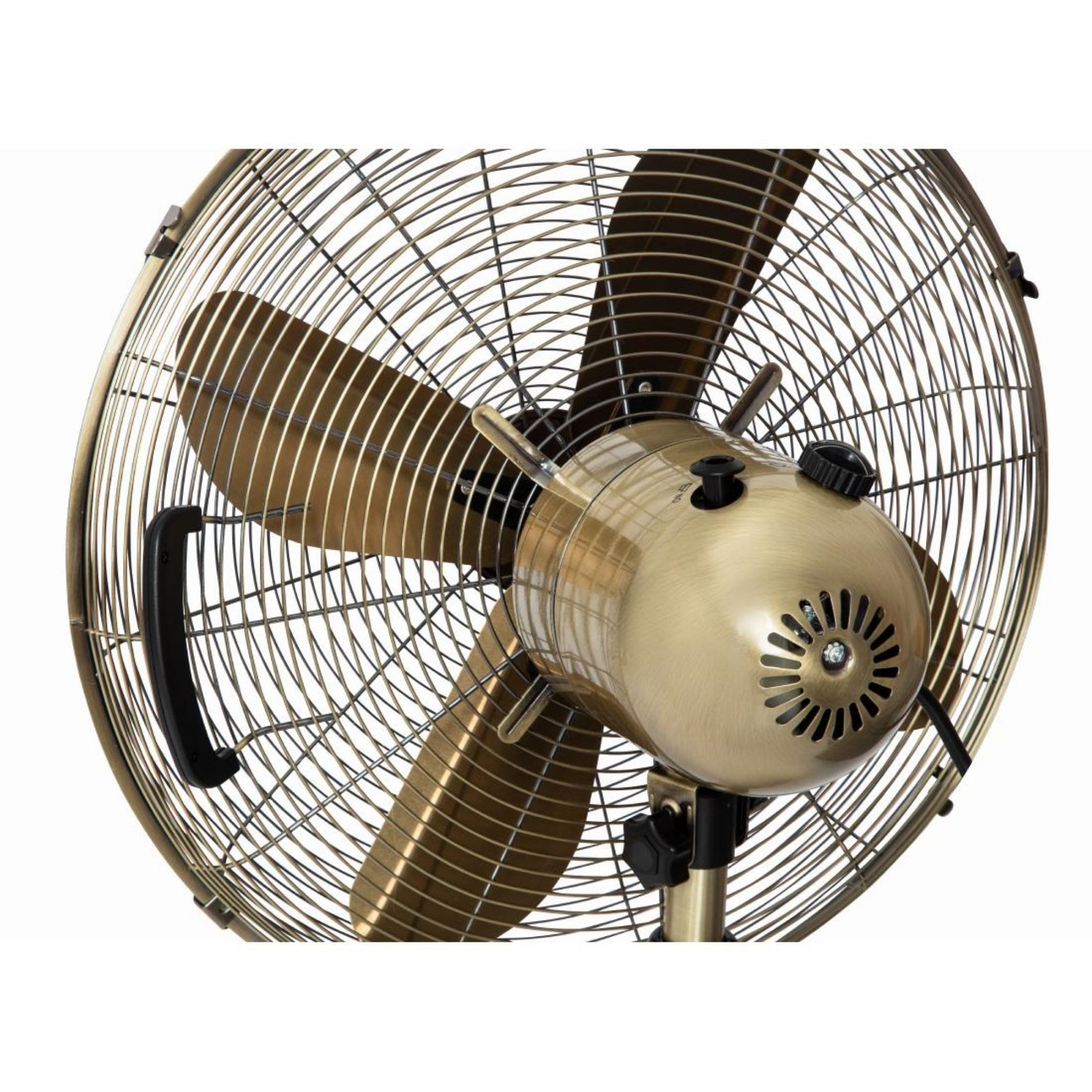 Picture of Status 16" Oscillating Antique Brass Stand Fan