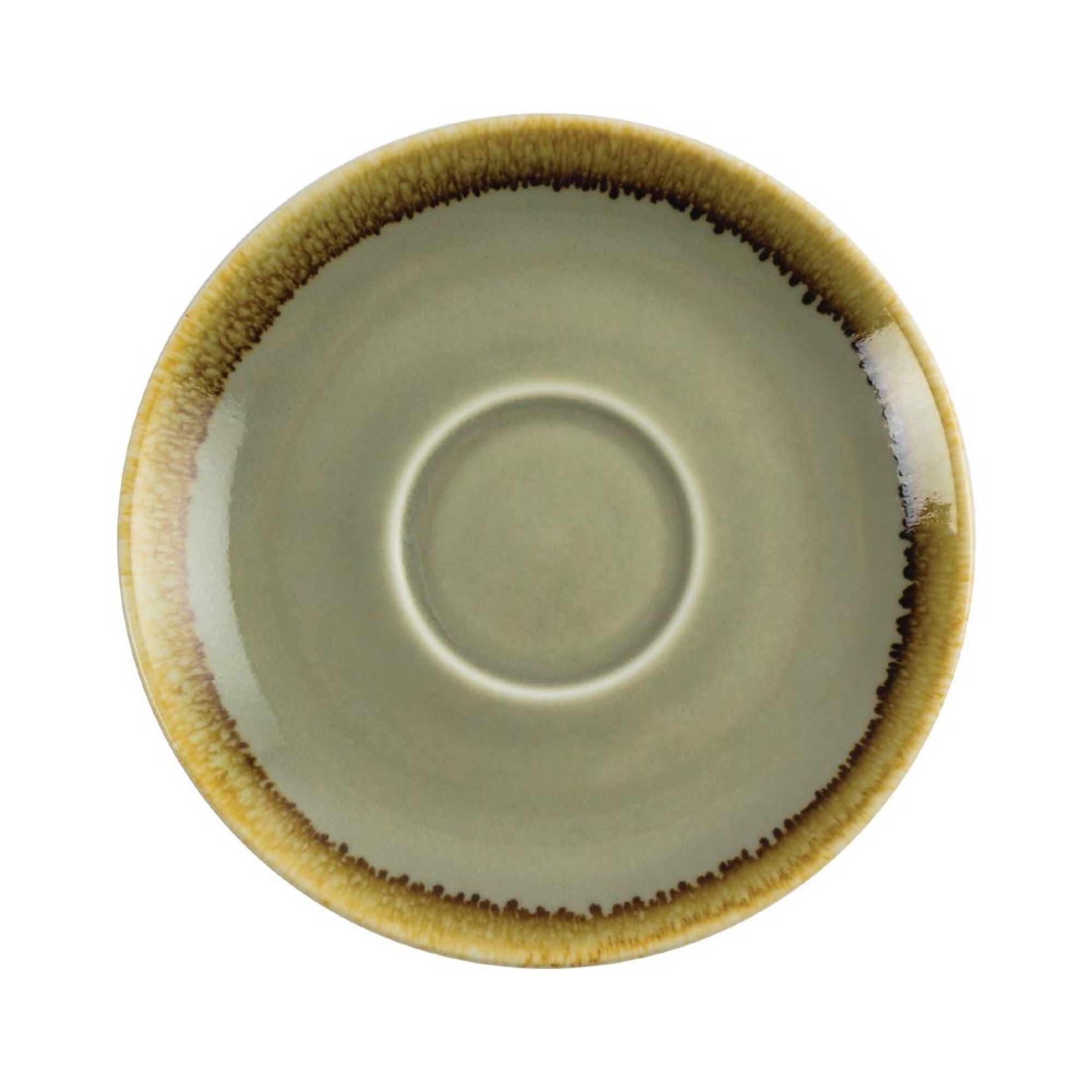 Picture of Olympia Kiln Cappuccino Saucer Moss 140mm (Pack of 6)