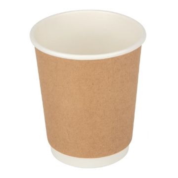 Picture of Fiesta Recyclable Coffee Cups Double Wall Kraft 225ml / 8oz (Pack of 500)