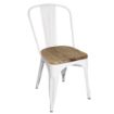 Picture of Bolero Bistro Side Chairs with Wooden Seat Pad White (Pack of 4)