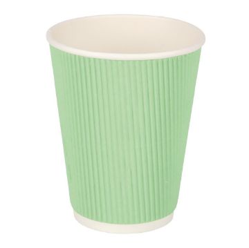 Picture of Fiesta Recyclable Coffee Cups Ripple Wall Turquoise 340ml / 12oz (Pack of 500)