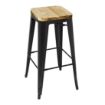 Picture of Bolero Bistro High Stools with Wooden Seat Pad Black (Pack of 4) - GM640