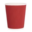 Picture of Fiesta Recyclable Coffee Cups Ripple Wall Red 225ml / 8oz (Pack of 500)
