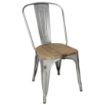 Picture of Bolero Bistro Side Chairs with Wooden Seat Pad Galvanised Steel (Pack of 4)