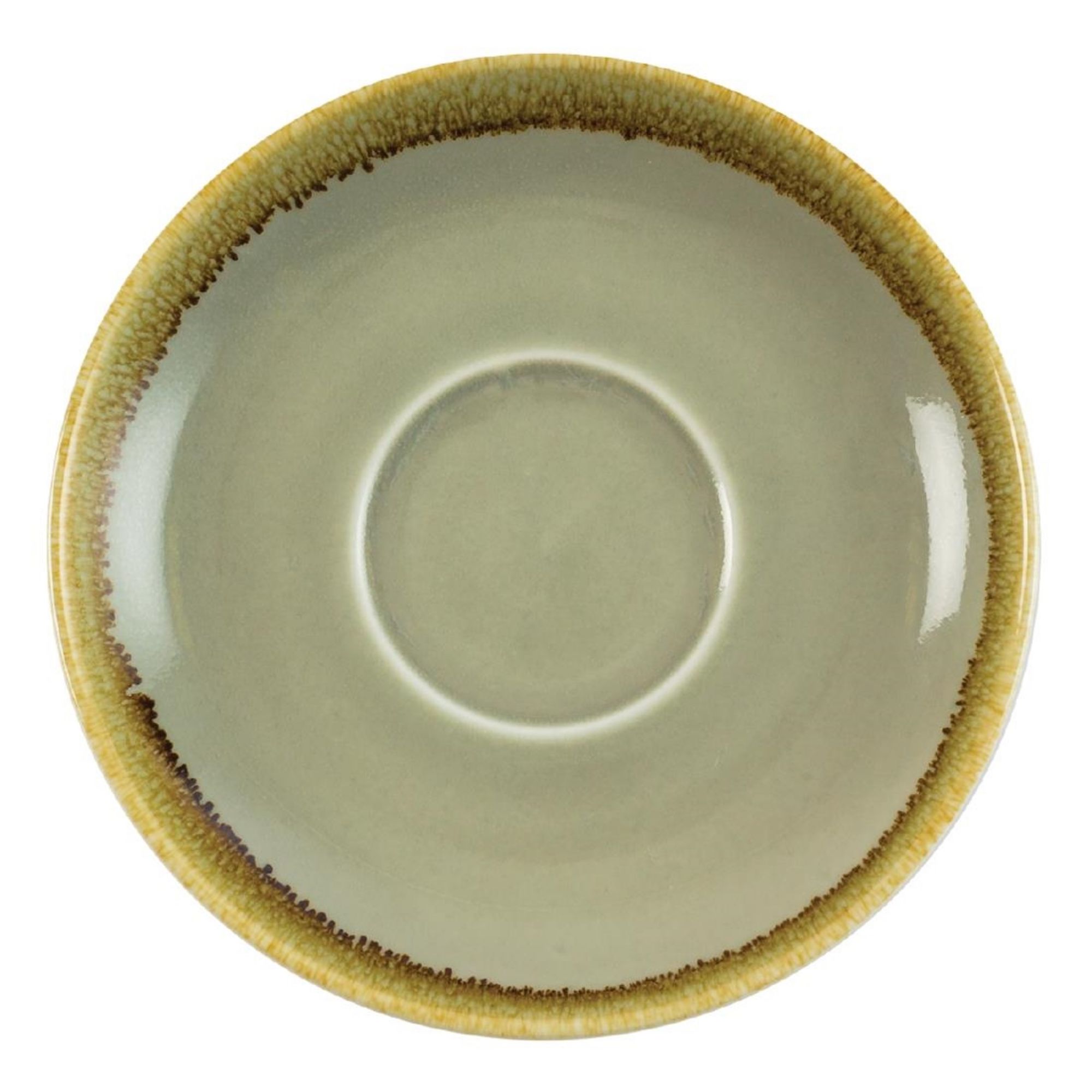 Picture of Olympia Kiln Cappuccino Saucer Moss 160mm (Pack of 6)