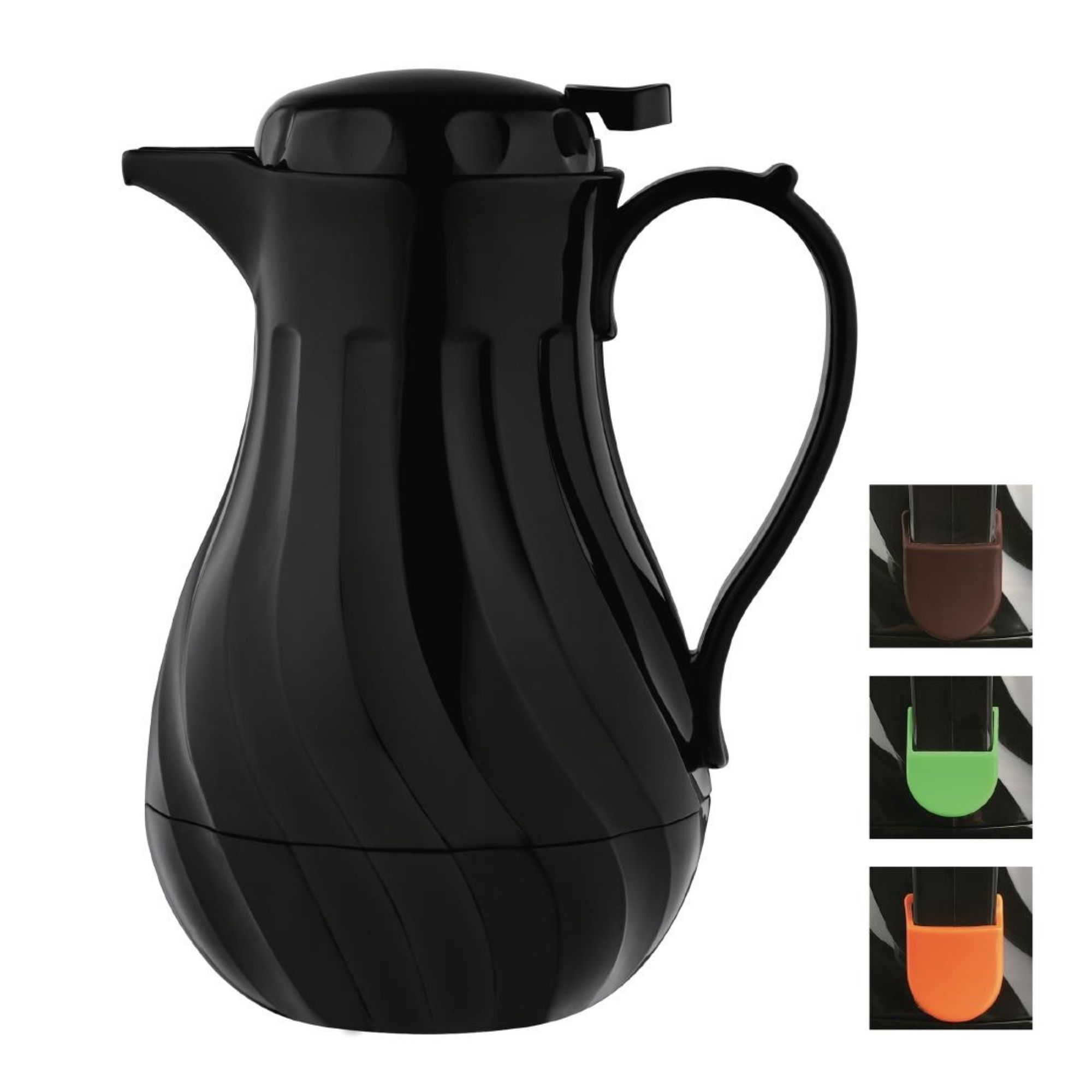Picture of Olympia Insulated Swirl Jug Black 2Ltr