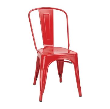 Picture of Bolero Bistro Steel Side Chair Red (Pack of 4)