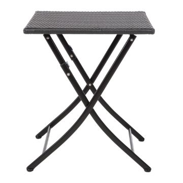 Picture of Bolero Square PE Wicker Folding Table Black 600mm